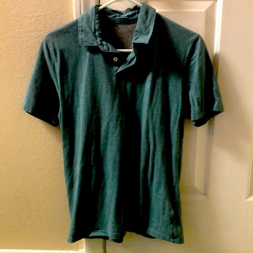 Teal boys collar short sleeve Volcom shirt